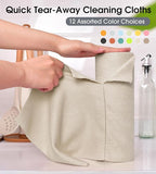 KitchLife Microfiber Cleaning Cloth Roll - Tear-Away Reusable Microfiber Paper Towels, Lint-Free, Washable, 20 Sheets for Kitchen, Car, Dishes, and Sensitive Surfaces (Sand Beige)