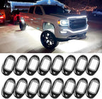 MICTUNING 2026 Upgraded White Rock Lights Super Bright Underglow Lighting Kit - 240 LEDs 16 Pods Pure White Led Rock Light, Extensible Underbody Lights for Trucks ATV UTV Boat