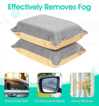 2Pcs Car Sponge, Windshield Defogger for Car Windshield Cleaner, Absorbent Sponge Auto Glass Window Cleaner (Gray & Beige, 10.6 x 7.9 x 1.7 Inches)