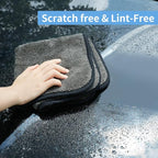 BMLEI Microfiber Car Cleaning Cloths,1200 GSM Ultra Thick Microfiber Towels for Cars, Soft Car Drying Towel for Washing, Polishing and Auto Detailing 16'' x 16'' (3 Pack)