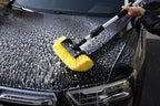 SCRUBIT 12" Car Wash Brush with Soft Bristles for Car, Truck, Boat Deck & House Cleaning, Exterior Washing Brush Connects with Pole & Hose, Storage Bag Included (Yellow)