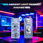 4 PCS Car LED Lights, USB Plug-in Rechargeable 8 High-Brightness LED Beads, Portable Mini Touch Control Dimmable Night Light for Car/Bedroom/Party/Holiday Decoration (2 Green & 2 Purple)