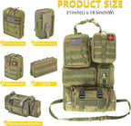 Universal Tactical Seat Back Organizer Vehicle Molle Panel Organizer Storage Bag with 5 Detachable Molle Pouch for All Vehicel Such as Jeep,Truck,SUV, Car, Ford,Chevy etc
