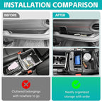3PCS Center Console Organizer Combo Kit Compatible with 2024-2026 Jeep Wangler JL JLU 4xe Rubicon Sahara & Gladiator JT Accessories, Insert/Hanging Armrest Storage Box & Grab Bar Tray