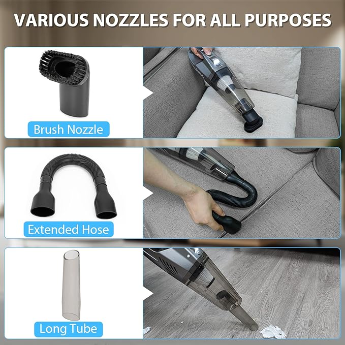 THINKWORK Microfiber Feather Duster for Car Cleaning, Car Interior Detailing Kit with High Handheld Power Vacuum Cordless, Ceiling & Fan Duster for Home Cleaning