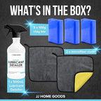 JJ Care Clay Bar Kit - Includes 3 Car Clay Bars for Auto Detailing (3x100g) + 16.9 fl. oz Clay Bar Lubricant + 2 Microfiber Cloths for Scratch-Free Finishing, Essential Clay Bar Kit for Car Detailing