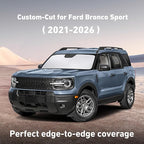 EcoNour Windshield Sunshade Compatible for Ford Bronco Sport 2021-2024 2025 2026, Sun Visor for Front Windshield & Window Sun Shade Cover, UV Heat Blocker & Protector, Car Accessories