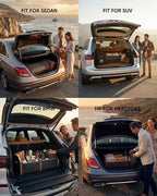Owleys Foldable Trunk Organizer for Car Storage - Collapsible Auto Trunk Organizer With Lid - Trunk Organization (21.6 inch, Hexy)