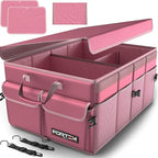 FORTEM Trunk Organizer For SUV Car Trunk Organizer, Foldable Storage, Car Accessories for Women Men, Collapsible Bag, Perfect Christmas Gifts, 600D Oxford, Non Slip Bottom, Straps, Soft Cover (50L)