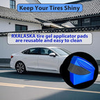 Tire Shine Pads, 2 Pcs Tire Dressing Sponge Applicator Contoured, Reusable Tire Shine Applicator with Lid for Car Detailing
