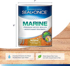 Seal-Once Marine Premium Wood Sealer - Waterproof Sealant - Wood Stain and Sealer in One - 1 Gallon Natural