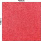 Tricol Clean 50PK Profesional Resuable Lint Free Microfiber Edgeless Cleaning Cloth Cleaning Rags,Absorbent Microfiber Wipes for Housekeeping, Car Cleaning (12 * 12 Inches) (red1)