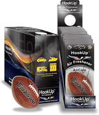 Football Car Air Freshener by HookUp - 25 Pack - Black Gold Scent (Extra Strong) | Unique Football Gift for Players, Coach, Fans | Hanging Car Accessory with Long Lasting Fresheners Smell