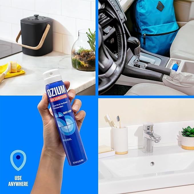 Ozium Air Sanitizer Spray - Room Odor Eliminator for Home, Car, and Office - Citrus Air Cleaner - 3.5 oz - 2 Pack