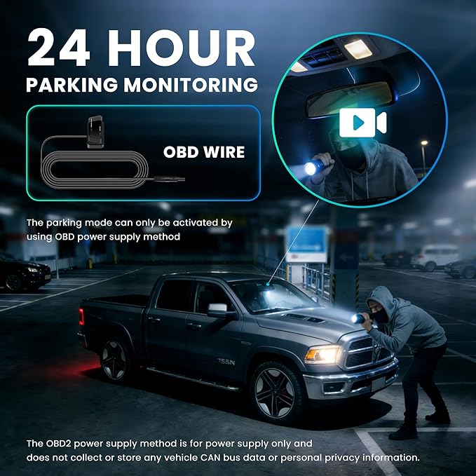 QHI 4K Dash Cam Fit Dodge RAM 1500(2019-2024), Hidden OEM Style, 4K Front & 1080P Rear Camera, 128GB EMMC, 24H Parking Mode, GPS & CPL, for Rebel Big Horn Laramie (S87D Front 4K and Rear 1080P)
