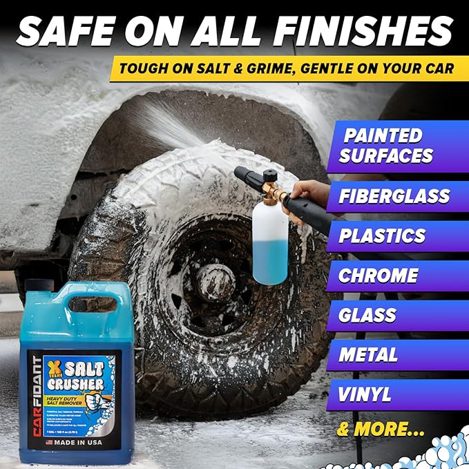 Carfidant Xtreme Salt Crusher – Boat Wash Soap & Salt Remover - Marine Engine Flush & Road Salts Neutralizer - Heavy Duty Cleaner for Boats, Jetskis, Cars - 16 fl. oz.