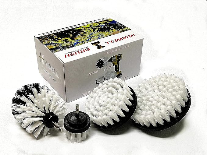 HUAWELL Automotive Soft White-Car Accessories Car Cleaning Brush - Drill Brush -Wheel Brush - Car Mats - Detail Brush - Carpet Cleaner - Boat Accessories - Fabric Seat Cleaner