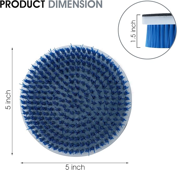 Nanoskin 5-Inch Rotary Brush with Durable Blue Nylon Bristles, Versatile for Car Detailing, Upholstery Cleaning, Wheel Scrubbing, and Home Use, Easy to Attach, Compatible with Most Polishers & Buffers