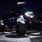 OPT7 Photon Pure White LED Magnetic Rock Lights - 4 Pods w/Magnet Mounts - Wide Angle Underglow Lighting Kit, IP68 Waterproof for Offroad Jeep RZR ATV UTV SUV - Truck Decorations