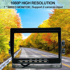 AHD 1080P, 7" Wired Monitor Rear View Reverse Backup Night Vision Camera System, Waterproof IP 69k Camera for Agriculture Farm Tractor, Truck, Forklift, Heavy Equipment, Excavator, Skid Steer