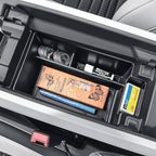 EDBETOS 2PCS/Set Center Console Organizer Compatible with Nissan Rogue 2021-2023 2024 2025 2026 Interior Accessories Lower Console Armrest Secondary Storage Box Pallet Middle Insert Tray Black ABS
