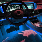 Ambient Lighting Car 2PCS Under Glow Kit with Cigarette Lighter, 12V Underglow Led Lights Car LED Interior Light DRL Daylight Strip Waterproof Driving Fog Lamp RGB Atmosphere Lights (Blue)