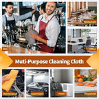 FIXSMITH Microfiber Cleaning Cloth -Pack of 50, Highly Absorbent Cleaning Rags(Grey&Orange), 16"X12" All Purpose Cleaning Towels for Housekeeping, Kitchen, Car, Reusable Microfiber Towels