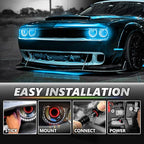 OPT7 Aura Pro Halo Accent Lights for 2008-2023 Dodge Challenger with App & Remote Control, Car Neon Accent Lighting Accessories, 12" Multi-Color LED Strip