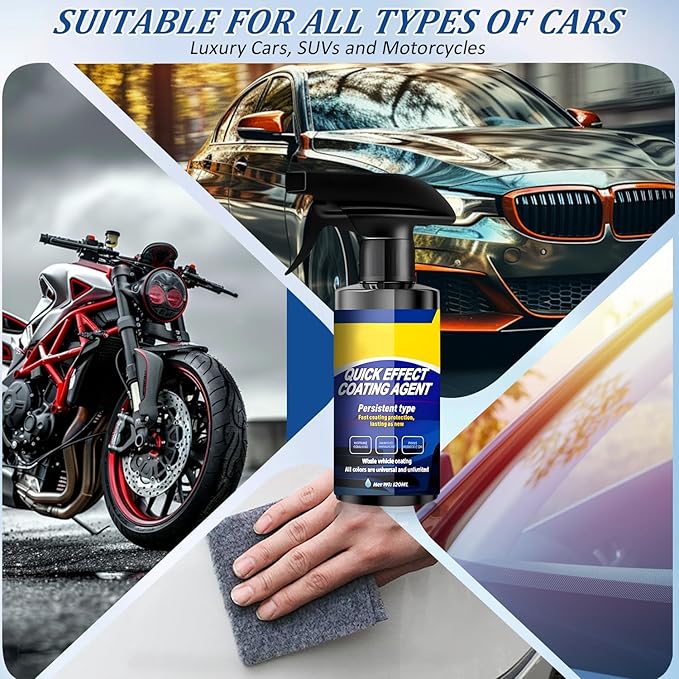 2Pcs Car Nano Coating Spray,Quick Effect Coating Agent for Car, Upgrade Advanced Car Quick-acting Coating Agent Spray, Coat Car Wax for Scratch Repair, Oil Film Removal, Long-Lasting Hydrophobic Coat