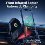 Car Vent Phone Holder - Wireless Fast Charging MagSafe Mount for iPhone and Android with Automatic Clamping, Built-in Battery and Sensors