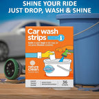 Nature Clean Non-Toxic & Plastic-Free Foaming Car Wash Soap Strips 36 count. Environment-Friendly & Biodegradable CarWash Soap Sheets. Chemical-Free & Eco-Friendly Strip Wash Car Soap Shampoo.