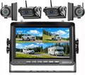 ZEROXCLUB Magnetic Wireless Backup Camera: 7" HD 1080P DVR Monitor with 2 Rear View, 2 Side View Cameras, IR Night Vision, Portable Rechargeable Camera for RV/Trailer/5 Wheels/Camper BC704