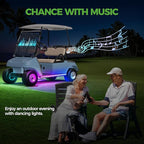10L0L 4PCS Golf Cart Underglow LED Lights Kit for EZGO Yamaha Club Car, RGB Neon Accent Lighting 24 Modes with Wireless Remote & Music Sync, Waterproof Flexible Tubes 12V-80V Universal Fit