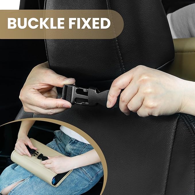 Car Tissue Holder, WHHMK Tissue Box Cover Keep Car Tidy,Premium PU Leather Backseat Napkin Rectangle Organizer, Extra Large Tissue Box Storage in Car Fits for 100-150 Regular Size Tissues,Grey(2Packs)