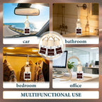 Hanging Car Air Freshener (Pack of 3) : Luxury Car Perfume for Women Men | Cute & Wooden Lid Reusable Bottle with 45+ Days Long-Lasting Scent for Auto Interio, Leather