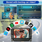 SCUMAXCON 7" Android 13 Wireless Carplay Android Auto GPS Navigation Car Stereo Radio 8-CORE 2+32G IPS Touchscreen WiFi BT FM AM DSP USB RVC for VW Golf MK5 MK6 Jetta Passat B6 B7 Tiguan DZT027
