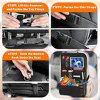 Backseat Car Organizer with Table Tray,12 Pockets Storage Organizer with Tablet Holder,Car Seat Organizer with Car Tissue Holder,Kick Mats Protector For Kids,Travel Accessories(2-Pack)