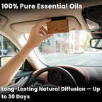 Car Air Freshener Wood 2 Pack — Refillable Solid Diffuser, North American Alder Scent, Leather Visor Clips — No Liquid Odor Eliminator for Cars, Trucks, SUVs