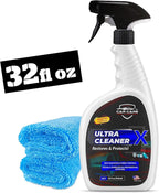 Ultra Cleaner X - Multi-Surface Automotive Cleaning Spray with 2 Microfiber Towels - Professional-Grade Washing & Detailing Formula for Vehicle Restoration & Protection - 32oz Bottle