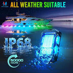 MICTUNING Q2+ MAX RGB+IC Rock Lights - 16 Pods Multi-Color DIY Effect Underglow Neon Kit, Individual Group Control, APP Music Sync, IP68 Waterproof