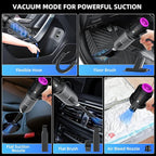 Cordless Vacuum Cleaner - 22000PA Handheld Car Vacuum, 4-in-1 Portable Mini Air Duster Rechargeable, 3-Speed Small Powerful Gadgets & Gifts, for Home, Office, Mattress, Carpet, Pet (Black)