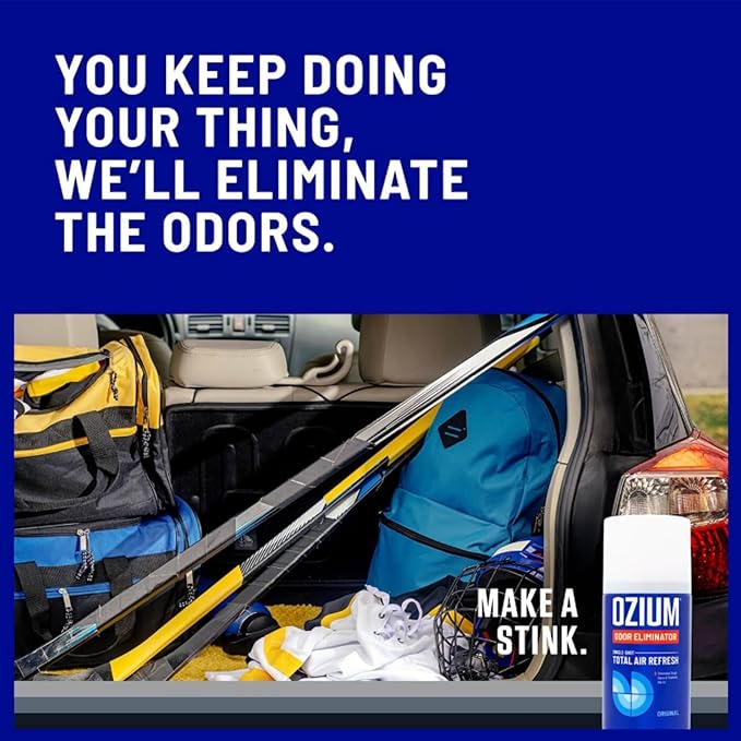 Ozium Air Sanitizer, 2 oz Car Fogger: Single-Shot Smoke Odor Eliminator & Car Air Freshener (That New Car Smell)