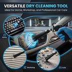 RAINPOT Saker Car Dry Cleaning Tool,60-160 PSI Compressed Air Tool for Auto Interior Cleaning, Pneumatic Duster Tool with Fine Nozzle for Vents, Crevices, and Dashboards (2 Upgrade Set Nozzle)