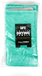 Clean Garage The Twister Small Drying Towels | 4 Pack | 16x16 | Twist Loop 1200 GSM