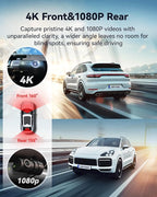 REDTIGER F9 Dash Cam 4K Front and Rear 1080P, WiFi GPS Car Camera with 32GB Card, Dual Dash Camera for Cars, Loop Recording, Night Vision, Parking Mode, Smart App Control, Support 256GB Max