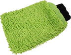 Detailer's Preference Reversible Microfiber Wash and Scour Mitt, Dual-Sided Chenille & Cross-Weave for Car Detailing, Bug Removal, Interior Dusting, Large 8"x10", Lime Green