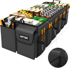 HOTOR Trunk Organizer - Car Organizer, Foldable Trunk organizer for SUVs & Sedans, Sturdy Car Organization for Car Accessories, Tools, Sundries, Black, 6 Compartments, 34.8"×16.0"×11.6"