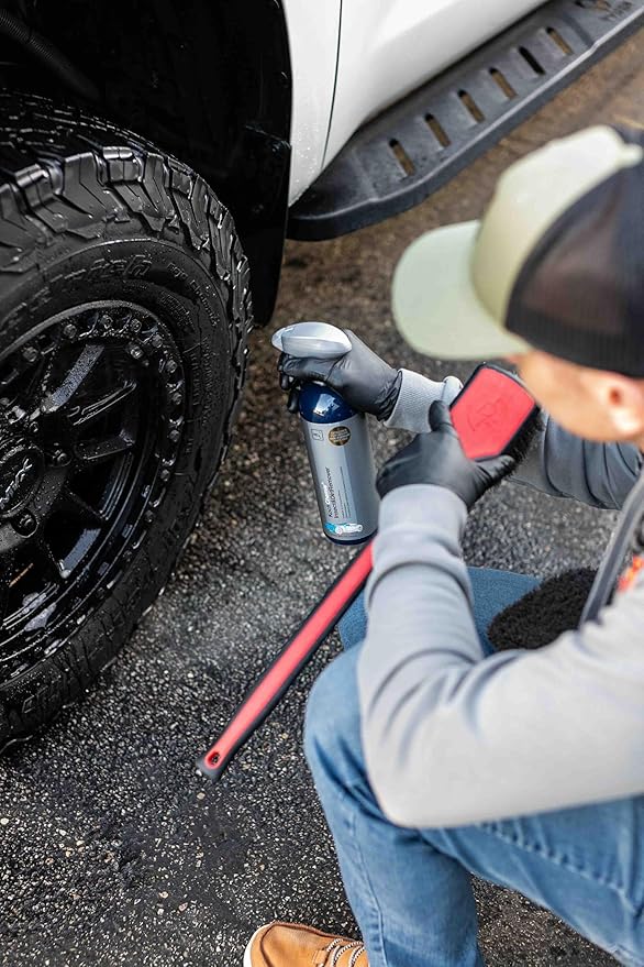 Detail Factory - Fender Well Brush - Ergonomic ProGrip Handle, Stiff Synthetic Bristles, Ergonomic Design, Clean Your Wheel Wells with Ease - Octane Ectoplasm