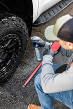Detail Factory - Fender Well Brush - Ergonomic ProGrip Handle, Stiff Synthetic Bristles, Ergonomic Design, Clean Your Wheel Wells with Ease - Octane Ectoplasm