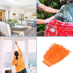 M METERXITY Microfiber Wash Mitt - Chenille Reusable Gloves for Cleaning, Scratch-Free, Apply to Kitchen House Cleaning